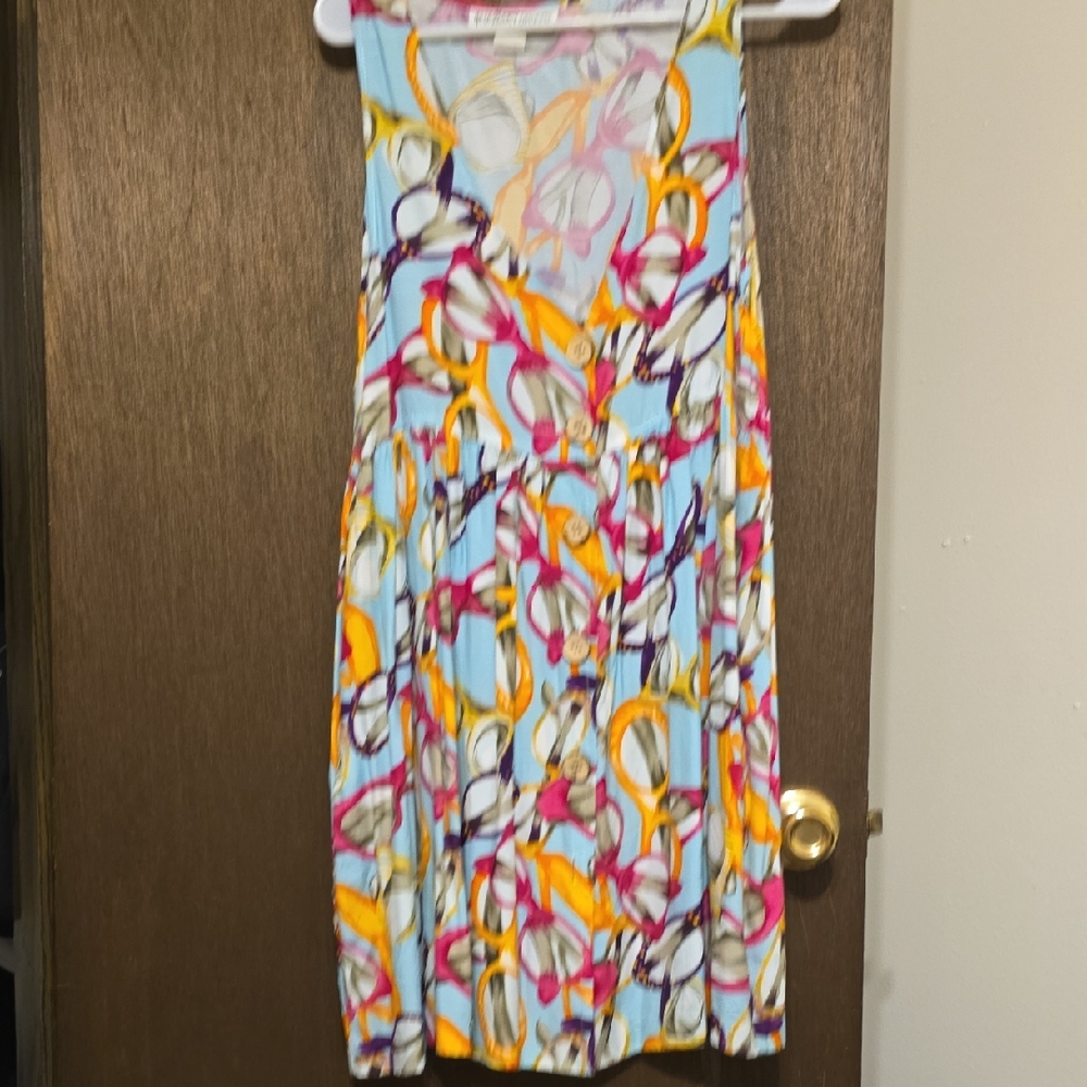 Necessary Objects Multicolor Abstract Dress